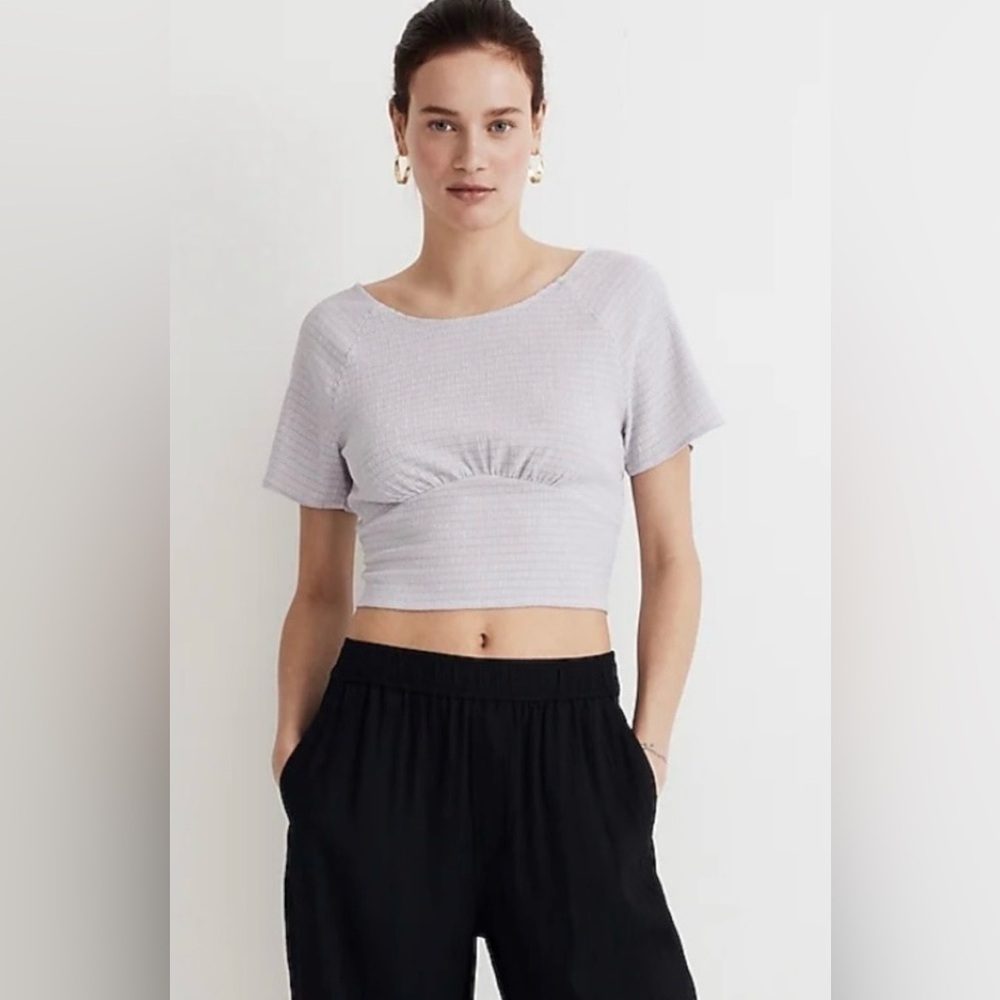 Madewell Sheared Crewneck Crop Top